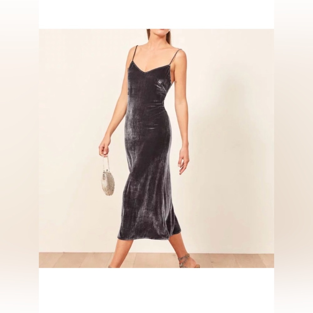 Reformation Gaia Velvet Slip Dress Size Medium - Picture 2 of 13